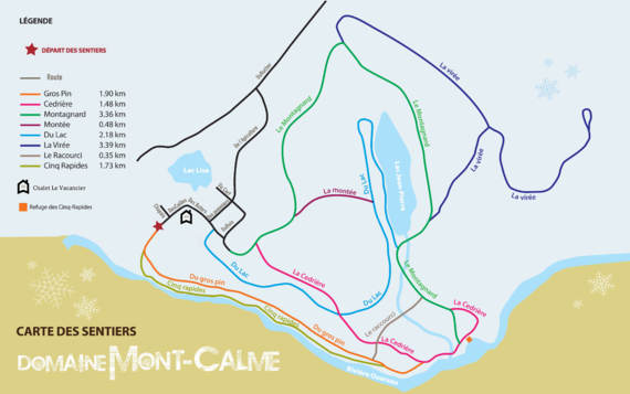 Carte sentiers pédestres et 4 saisons près du chalet Vacancier Lanaudière 